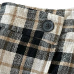 ZARA  Plaid Mini Skirt Wrap With Tie Black Tan Photo 3