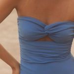 ZARA  Elegant Blue Strapless Maxi Dress evening party cocktail wedding gown Photo 14