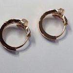 Gold Stainless Steel Huggie Hoop Earrings Nail Ring Design Photo 8