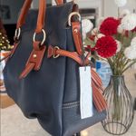 Dooney & Bourke  NAVY Pebble Leather Stanwich Satchel. Photo 4