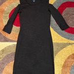 French Connection Black Cold Shoulder Bodycon Dress Knit Sweater Material Size 0 Photo 0