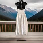 Sea Spice Resort Cotton Cover Double Slit M White Lace Crochet Smocked‎ Dress Size M Photo 2