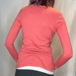 Old Navy 3/4 Length Sleeve Pullover Sweater Salmon Coral Small S SM Scoop Crew Photo 1