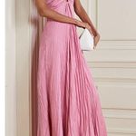 ALC Frank A.L.C. Angelina Satin Pleated Midi Dress Pink Womens Size 12 Photo 2