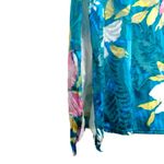 Wet Seal Y2k Teal Tropical Coconut Girl Floral Midi Skirt with Side Slit 28" Photo 5