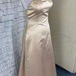 BCBGMAXAZRIA women 6 spaghetti strap low back maxi dress tan Photo 3
