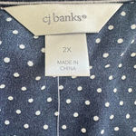 cj banks  Womens Top Navy White Stripes Polka Dots XL Short Sleeves Plus Size 2X Photo 7