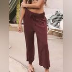 FP Beach Free People Beach Maroon Cropped Gaucho Pants Size XS NWT‎ Photo 1