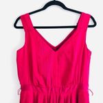 White House | Black Market WHBM Dress 4 Crimson Red Flowing Micro Pleated Holiday Christmas Party Cocktail Photo 3