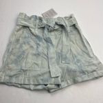 ALC Frank A.L.C. Davidson Cloud Blue Bleached Linen Blend Paper Bag High Rise Short 10 NEW Photo 2