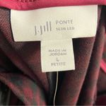 J Jill ponte knit slim leg plaid pants checkered burgundy Large Petite NWT Red Size undefined Photo 4