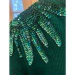 Women's vintage 1980’s Plain Jane Green Sequin Sweater Dress Size L Size L Photo 3