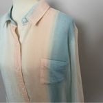 Rails Shirt Charli Sunset Gradient Button Down Linen Rayon Rainbow Ombré Sherbet Photo 3