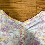 Free People  Floral Cropped Ruched Women's Top Photo 9