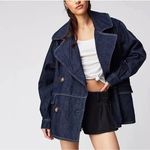 Free People  Denim Car Coat Size Medium Women’s Photo 10