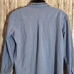 Vintage 80’s Folk Embroidery Button Front Shirt Chambray Large Christmas Grandma Blue Photo 9