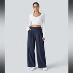 Halara  Flex High Waited Pocket Wide Leg Waffle Work Pants Photo 3