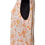 Lucky Brand  Orange Boho Hippie Eclectic Cottagecore Floral Leafy Linen Tank Top Photo 3