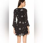 Free People  - Black Jasmine Embroidered Floral Bell Sleeve Boho Dress  - Size 6 Photo 2