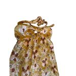 Aerie  Mustard Yellow Geometric Print Halter Maxi Dress Tiered High Low Size XS Photo 5