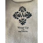 Wrap Up by VP Floral Print Plush Spa Robe Women's Open Front Beige Made in USA Tan Photo 3