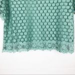 H.I.P. Vintage Women’s Green Polka Dot Mesh Top Size Medium Photo 5