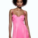 ZARA NWT Pink Satin Corset Chain Strap Dress Photo 1