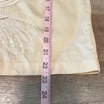 Badgley Mischka Embellished Top Sequins Floral Cotton V Neck Blouse Size 8 Tan Photo 7