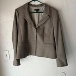 Ann Taylor  16P Womens Brown Tweed Blazer Pants Suit Set Career Office Wool Blend Photo 3