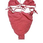 Good American Gingham Bikini Set Red White Check Halter High Waist Womans 4XL Photo 1