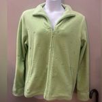 Women's Green & Blue Fleece Embroidered Floral Spring Jacket Denim&Co 1X Photo 0