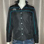 DC Women’s Black Nylon Blue Trim Button Up Jacket Photo 0