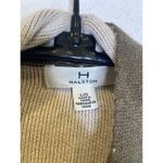 H by Halston Open Front Cardigan Sweater Olive Green EUC Sz M Cotton Blend Photo 3