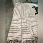 BCBGMAXAZRIA New  White Striped Maxi Skirt Photo 5