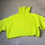 525 America 525 Neon Yellow Knit Turtleneck Sweater SIZE S Photo 0