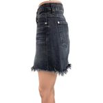 7 For All Mankind  Black Washed High Waisted Frayed Hem Denim Jean Skirt Size 28 Photo 1