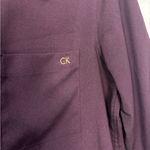 Calvin Klein plum purple roll sleeve hi-lo button down Tunic Office Holiday, S Photo 2