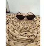 Old Fashioned Mod Vintage Mens Womens Oval Slim Brown Tinted Frame Sunglasses Photo 1