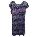 AA Studio Black/Purple Geo Print Wrap Front Dress Size 14P Midi V Neck Black Photo 5