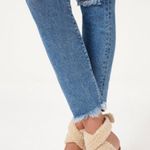 Good American  Good Classic Fray Hem Jeans Medium Wash Straight Leg Size 31 | 12 Photo 3