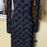 Norma Kamali Kamali Kulture Womens Black Geo Print Jersey Knit Dress Stretch Size XS Photo 0