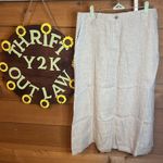 Talbots Maxi Linen Oat Tan Skirt Button Laganlook Lightweight Minimalist Beach Photo 1