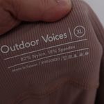Outdoor Voices  Ribbed Flare Leggings Pants Taupe XL Photo 3