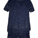 Brilliante by JA Dress Womens Medium Petite Blue Beaded Layered‎ Party Formal Size undefined Photo 0
