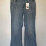 ZARA Flare Fit Jeans High Rise Full Length Split New 10 Photo 0