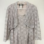 Alex Evenings Champagne Lace Sequin Two Piece Jacket Sleeveless Dress Size 8P Photo 3