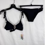 Emme Jordan Black Bikini Set Ring Detail Tie Straps Swimsuit small size Photo 0