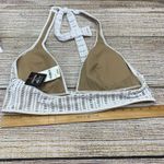 Bar III  Artisan Crochet Halter‎ Bikini Top White Nude Lined [Size XL] NWT Photo 5
