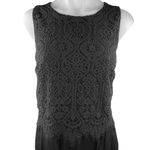 Ann Taylor LOFT Black Floral Lace Sleeveless Tapered Leg Tank Jumpsuit Size 6 Photo 3