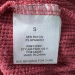 Pink Rose  Waffle Knit Tie Front Pink Top Size Small Photo 3